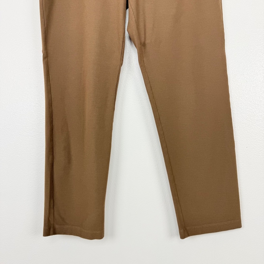 Eileen Fisher Washable Stretch Crepe Ankle Pants Women L Brown Pull On Neutral - Picture 4 of 15